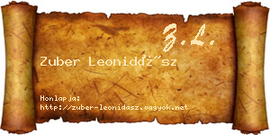 Zuber Leonidász névjegykártya